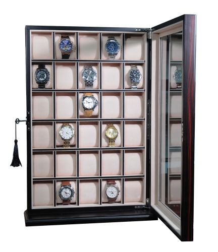 Horlogevitrine Ebony XL - 30 Horloges