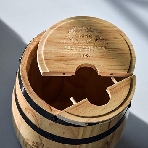 Wooden barrel whisky dispenser - 3L