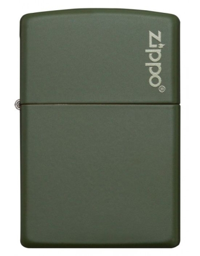 Zippo green matte met logo